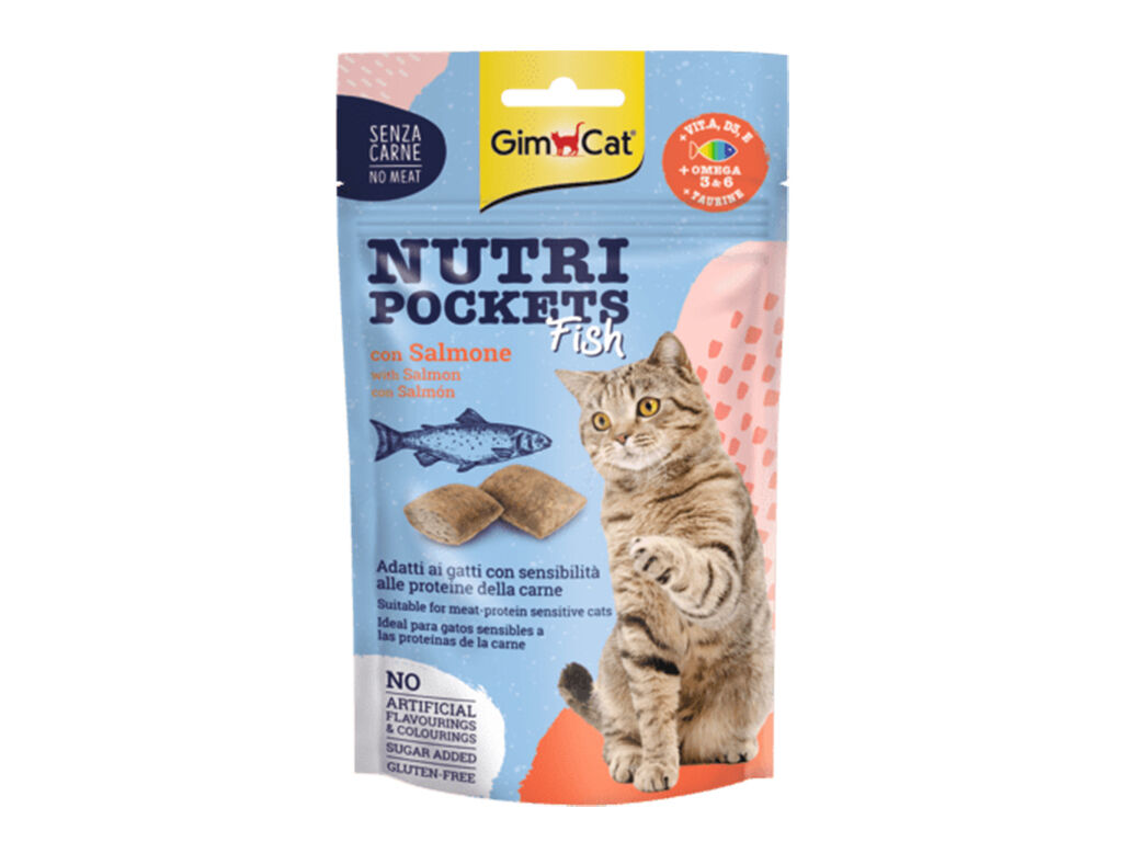 SNACK GATO GIMCAT POCKETS SALM&Atilde;O 60G