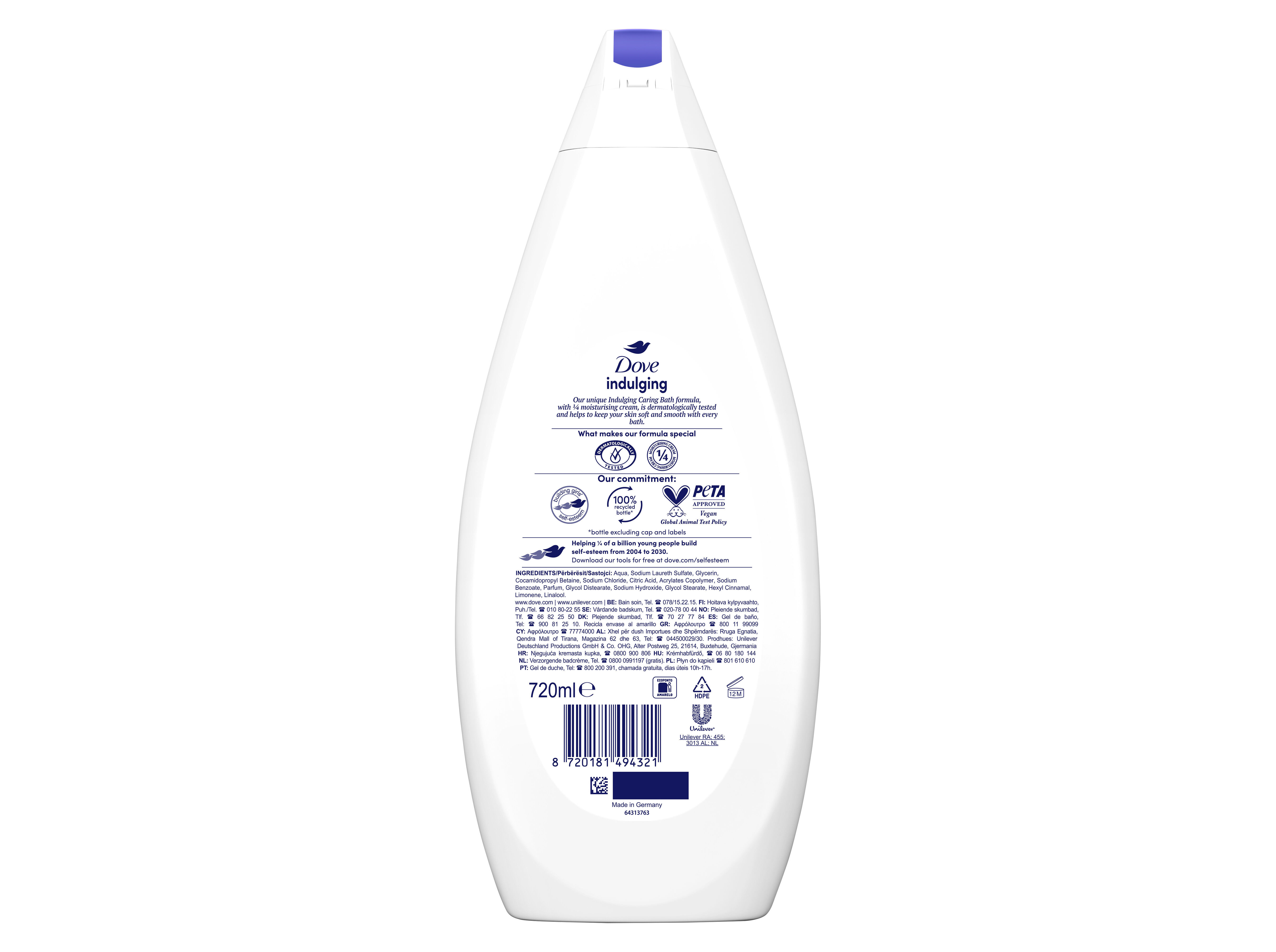 GEL DE BANHO DOVE INDULGING CARE 720ML image number 1