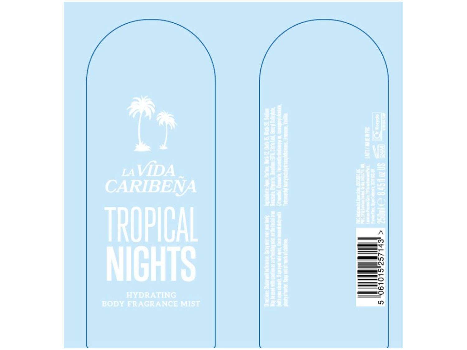BODY MIST LA VIDA CARIBE&Ntilde;A TROPICAL NIGHTS 250 ML image number 1