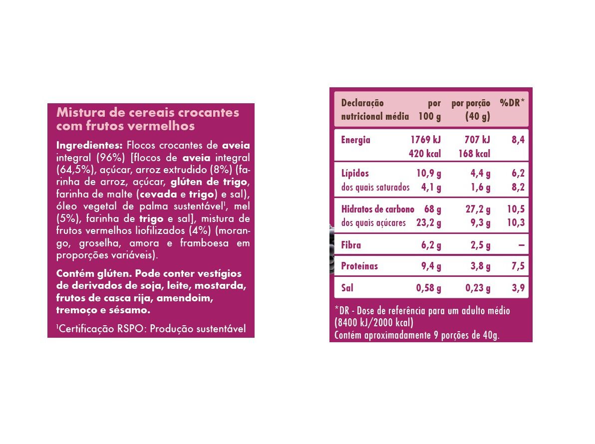 GRANOLA SALUTEM FRUTOS VERMELHOS 350G image number 1