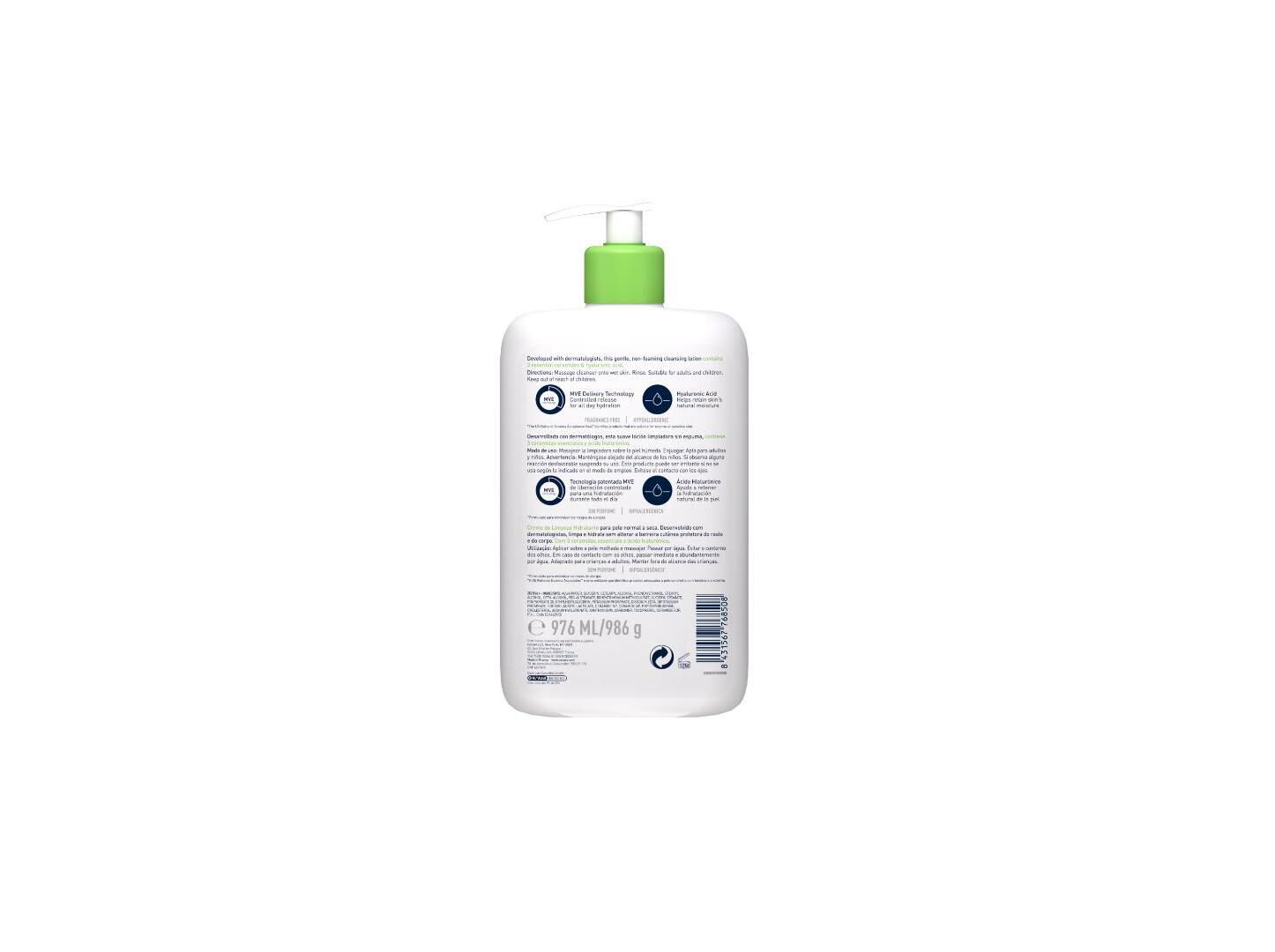 CREME LIMPEZA CERAVE HIDRATANTE 976ML image number 1