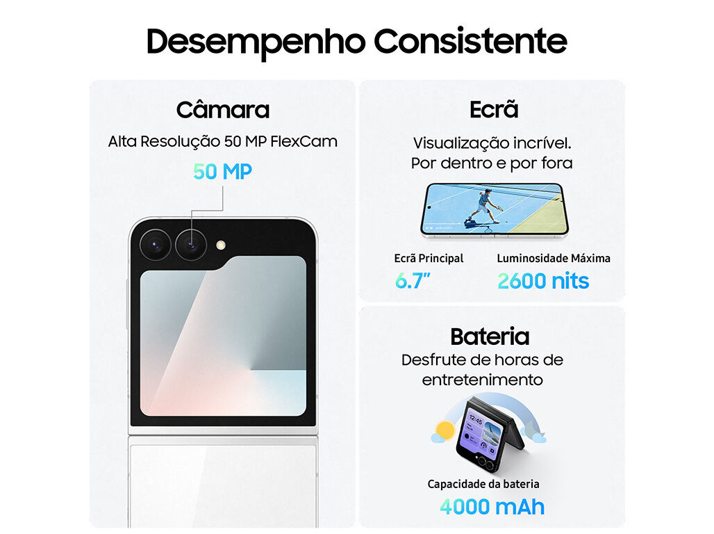 SMARTPHONE SAMSUNG GALAXY Z FLIP 7 FE 256GB PRETO image number 3