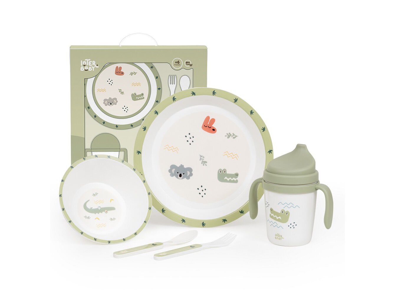 CONJUNTO DE ALIMENTA&Ccedil;&Atilde;O INTERBABY VERDE 5 PE&Ccedil;AS
