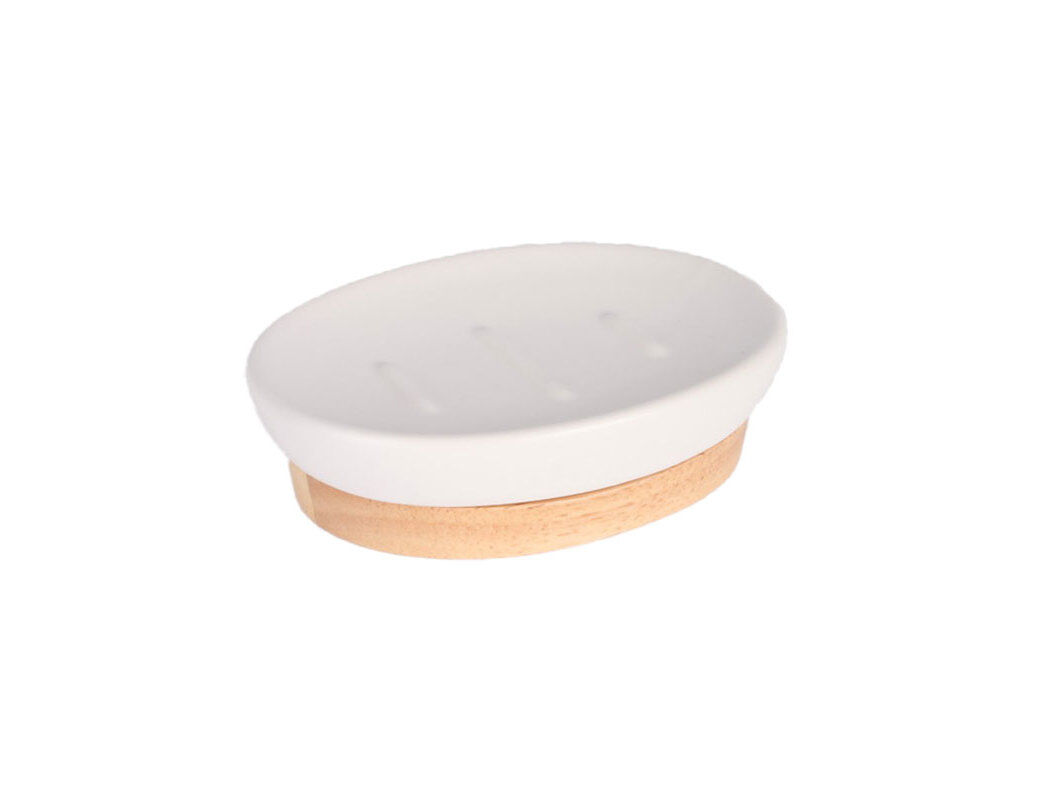 SABONETEIRA CER&Acirc;MICA ACTUEL BRANCA BASE BAMBOO