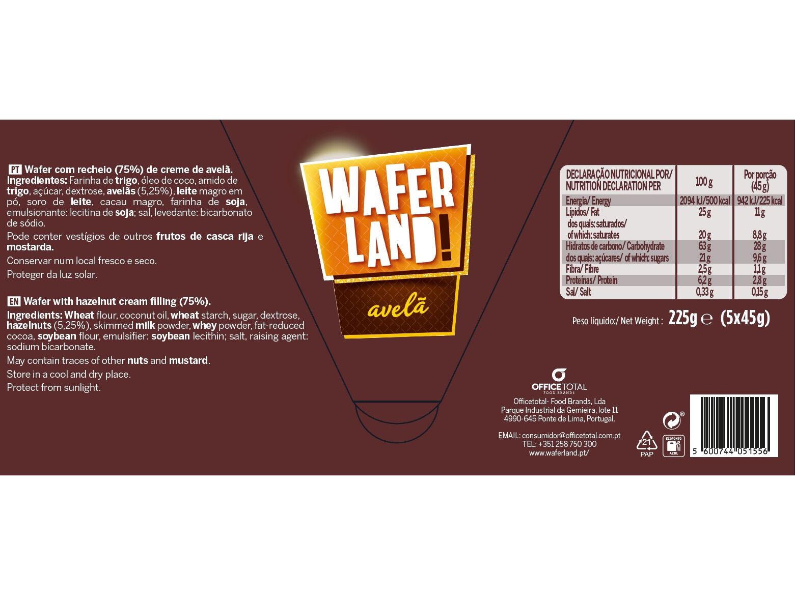WAFFERS WAFERLAND AVEL&Atilde; 225 G image number 1