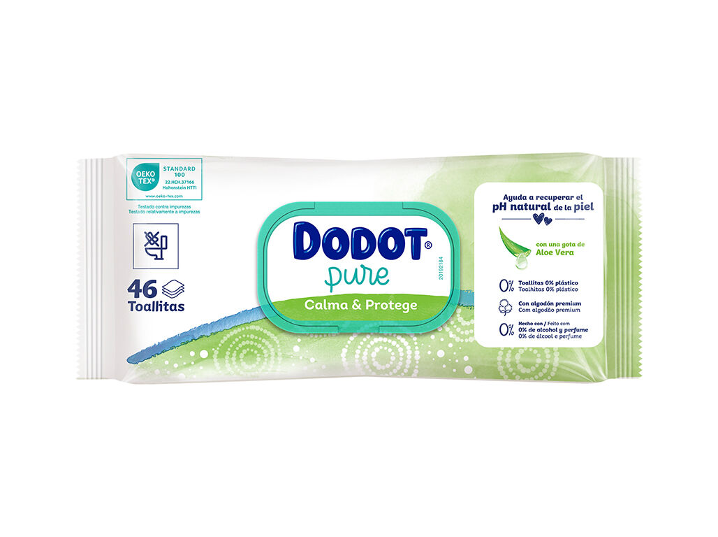 TOALHITAS DODOT PURE ALOE VERA 0% PL&Aacute;STICO 46UN