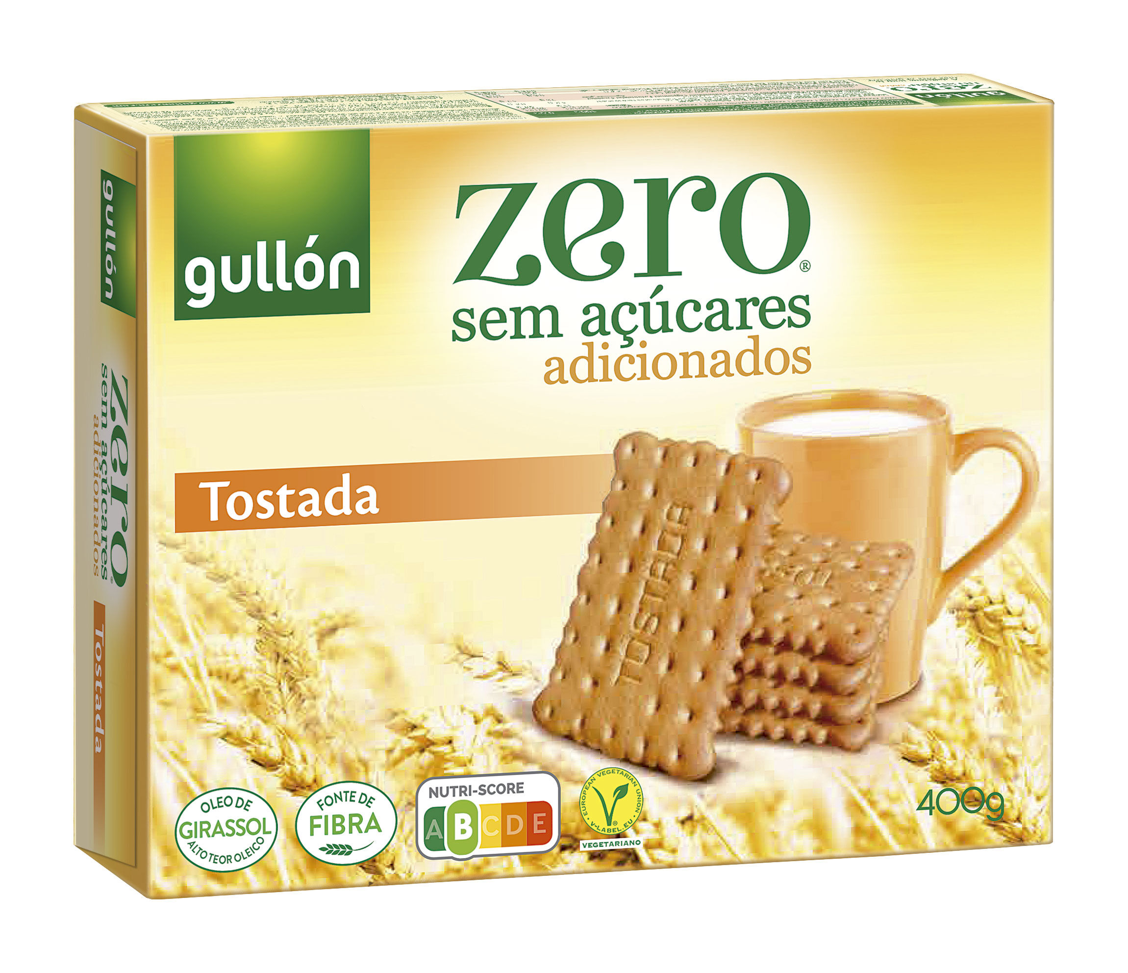 BOLACHA GULLON TOSTADA ZERO SEM A&Ccedil;UCAR 400G