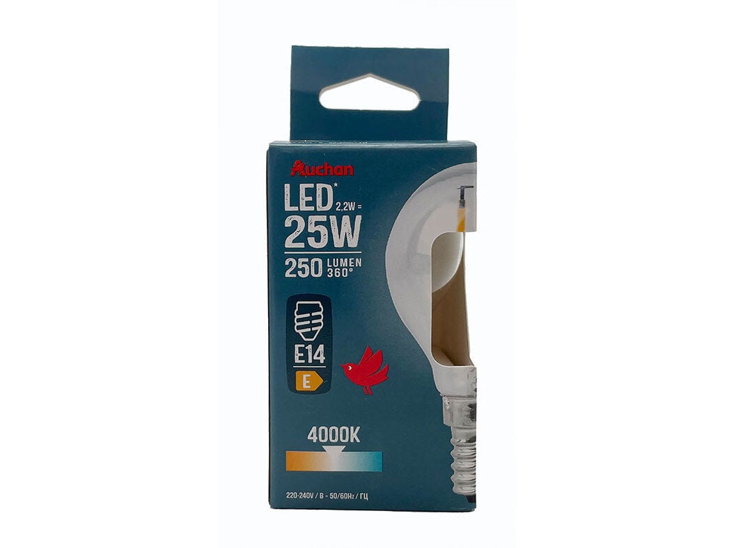 L&Acirc;MPADA LED ESF&Eacute;RICA AUCHAN E14 25W LUZ BRANCA CLARA