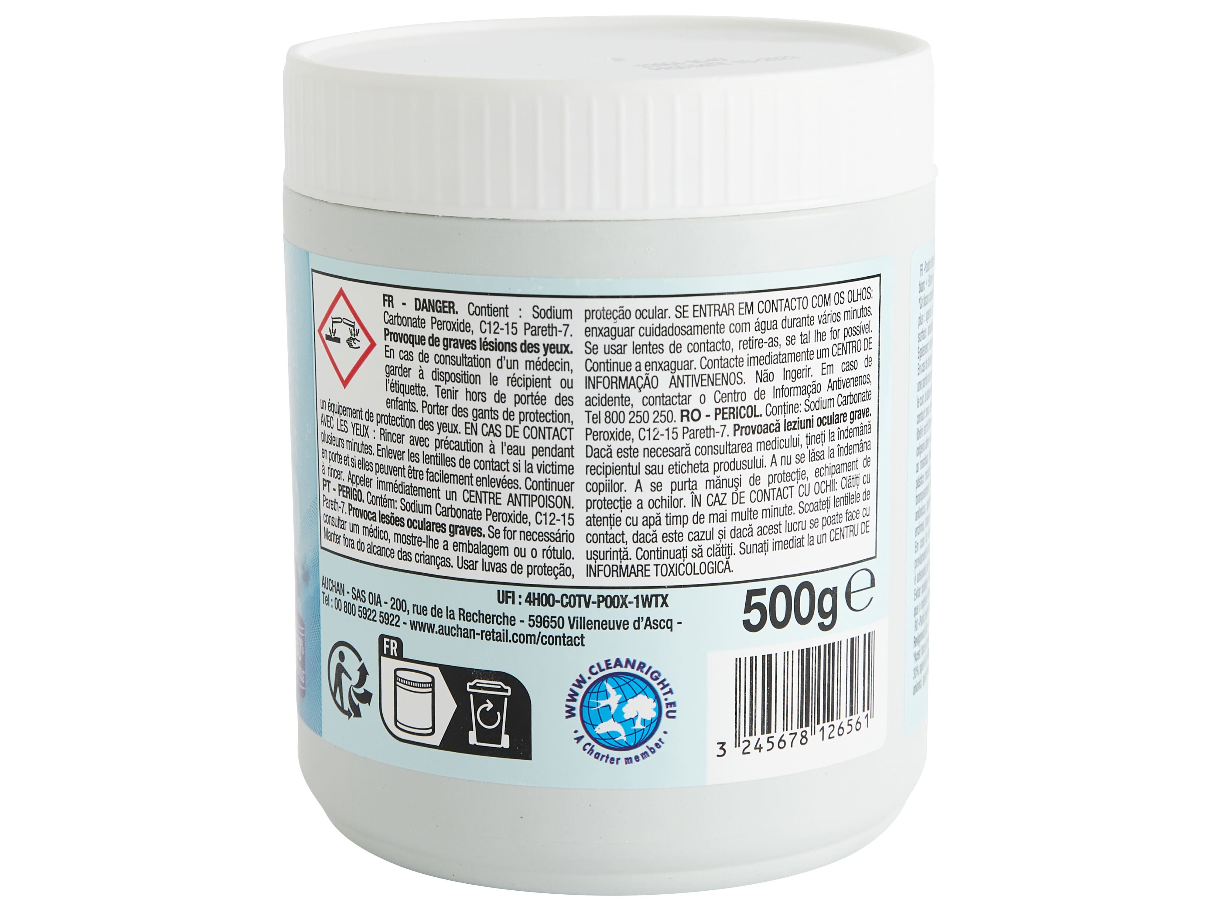 TIRA N&Oacute;DOAS ROUPA AUCHAN P&Oacute; OXI ACTIVE BRANCO 500G image number 1