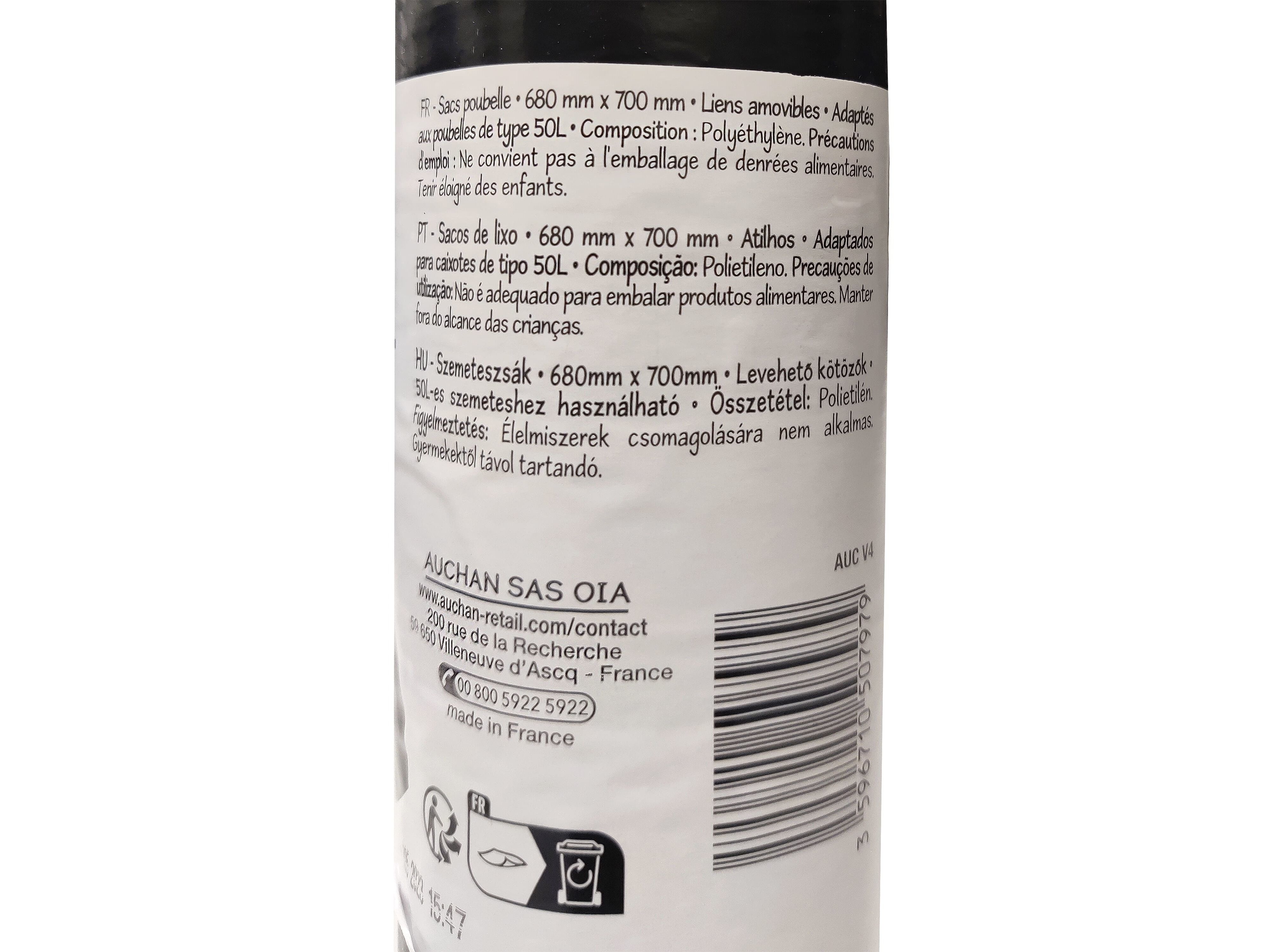 SACOS DE LIXO POLEGAR COM ATILHO 50L 10UN image number 1