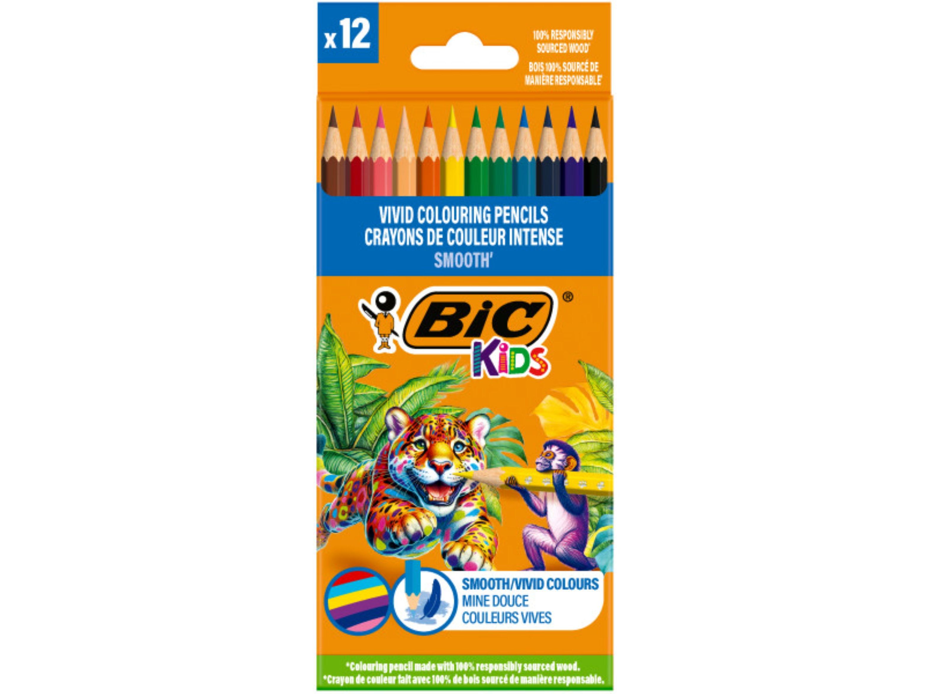 L&Aacute;PIS DE COR BIC KIDS 12 UNIDADES