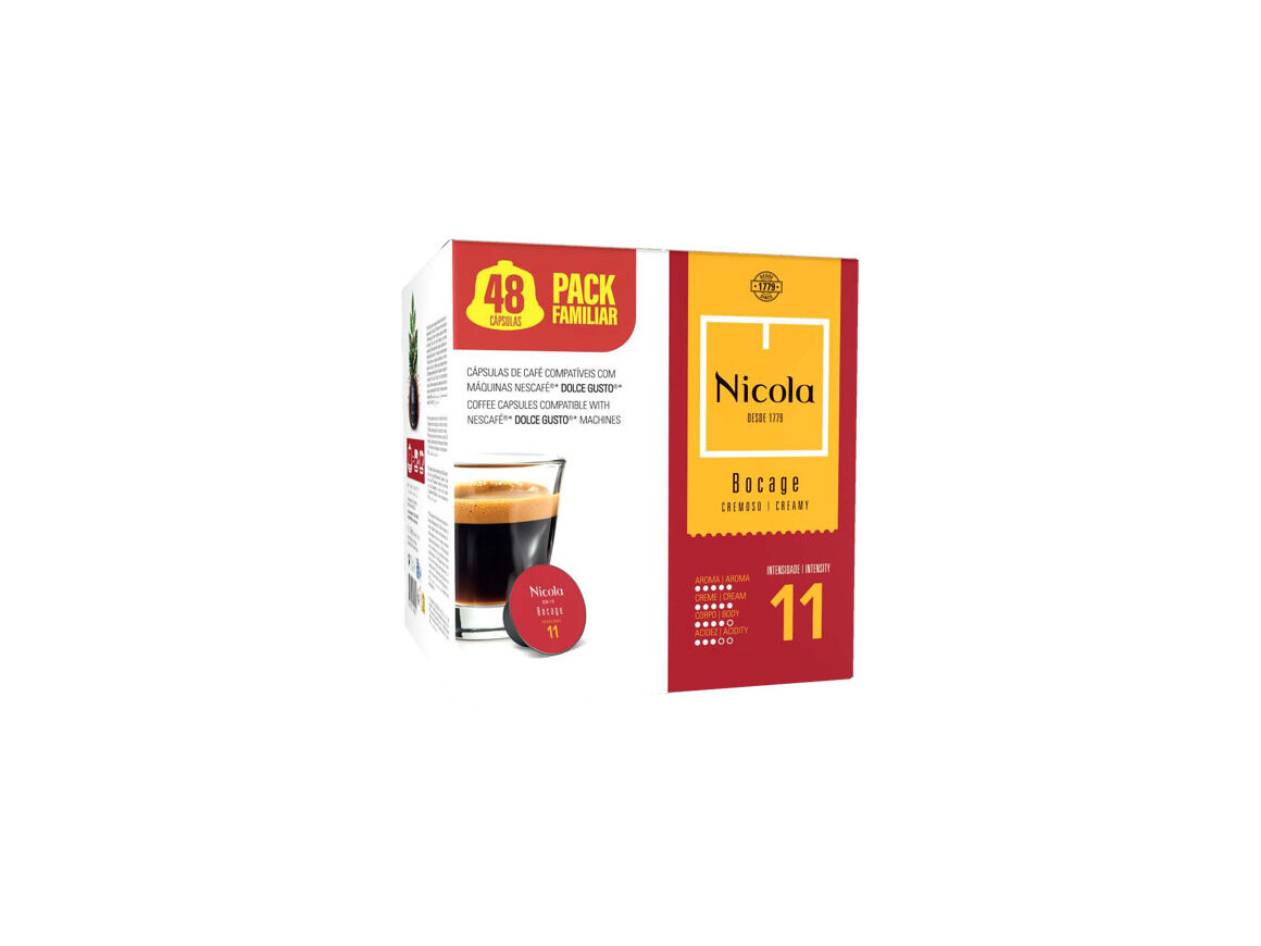 C&Aacute;PSULAS CAF&Eacute; NICOLA BOCAGE DG INT 11 PACK FAM 48UN
