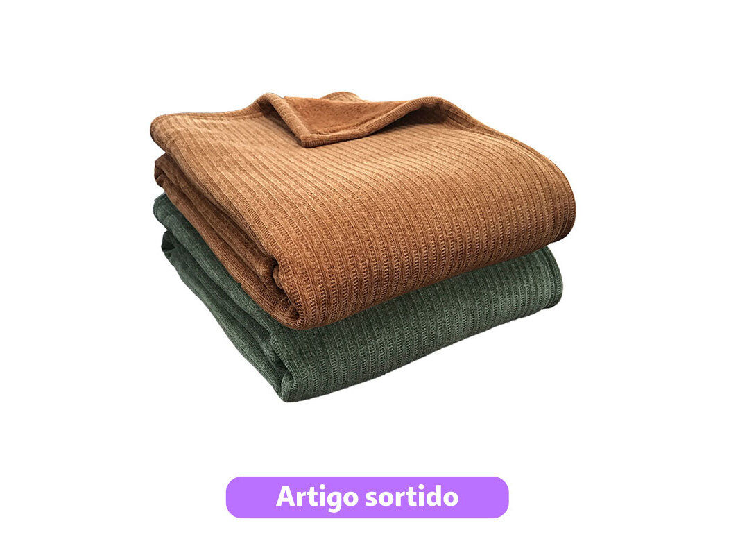 COBERTOR CHENILLE ACTUEL 240X220CM CORES SORTIDAS