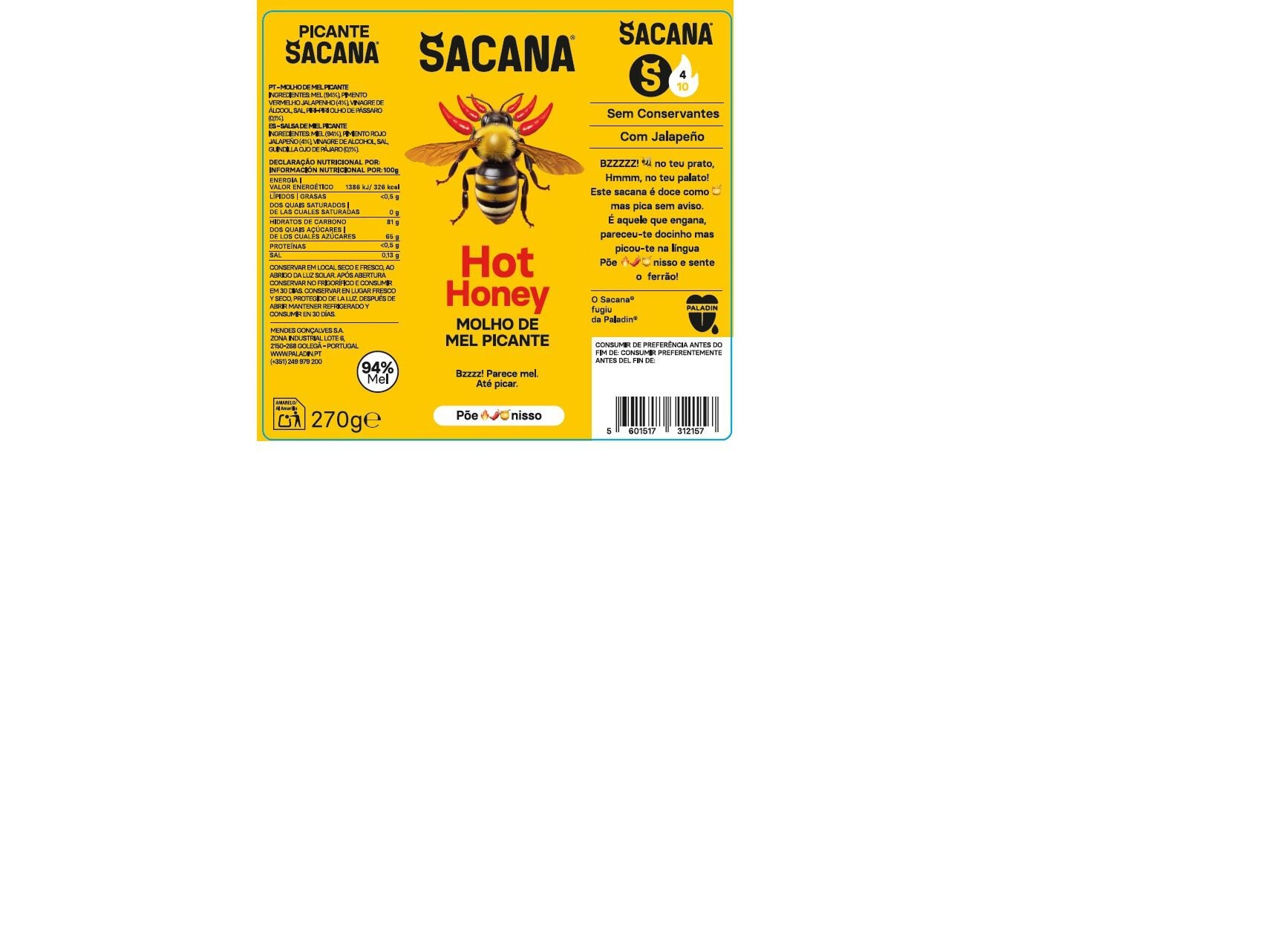 MOLHO DE MEL SACANA PICANTE 270G image number 1