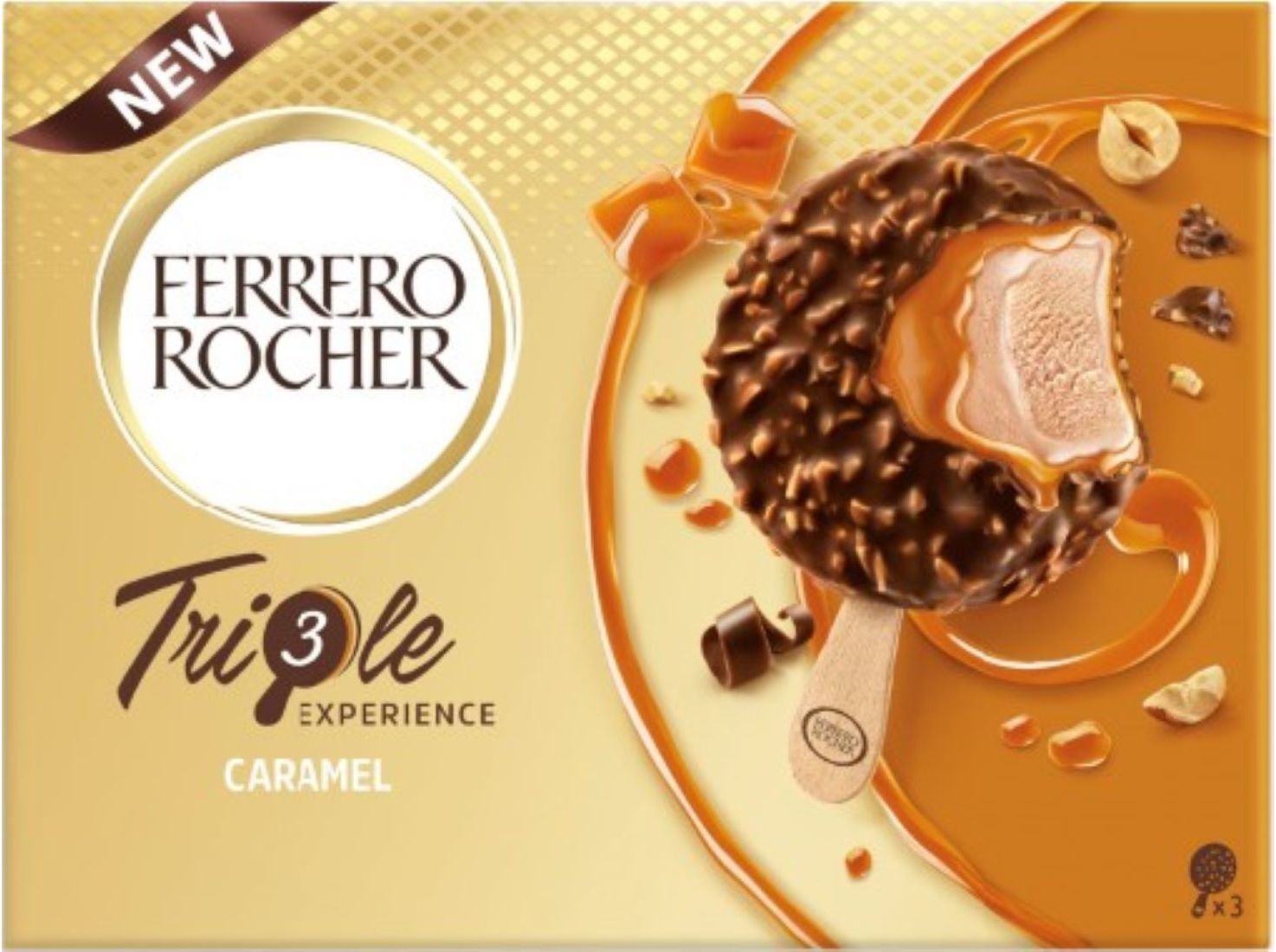 GELADO FERRERO ROCHER TRIPLE CARAMELO 3X60G image number 1