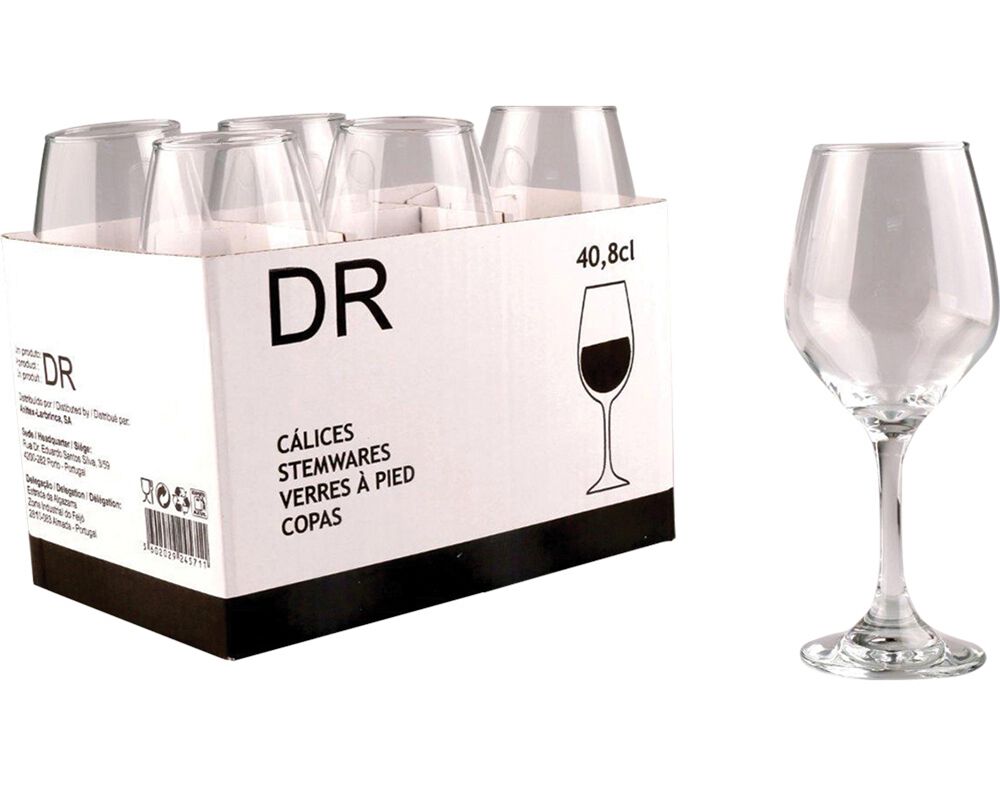 C&Aacute;LICES VIDRO PACK 6 UNIDADES 40.8CL