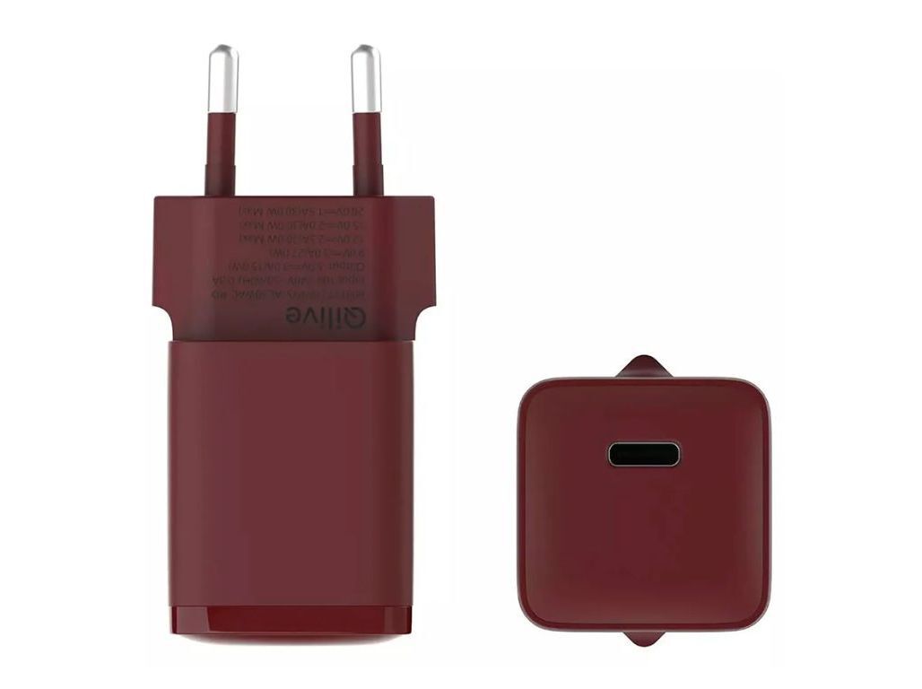 CARREGADOR QILIVE USB-C 30W CARREGAMENTO R&Aacute;PIDO VERMELHO