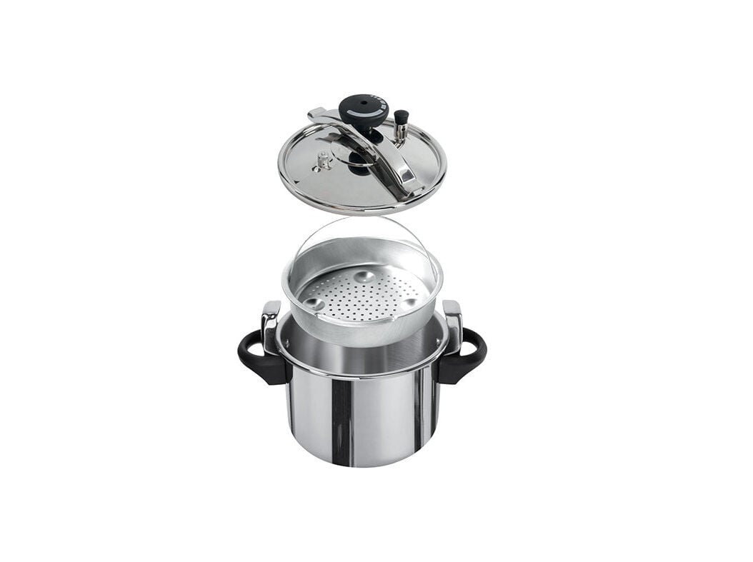 PANELA DE PRESS&Atilde;O COM CESTO ACTUEL INOX APTA PARA INDU&Ccedil;&Atilde;O 8L