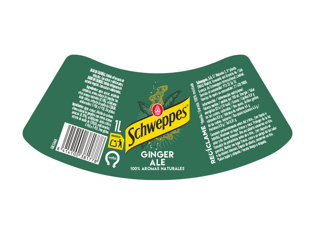 GINGER ALE SCHWEPPES 1L (SDR) image number 1