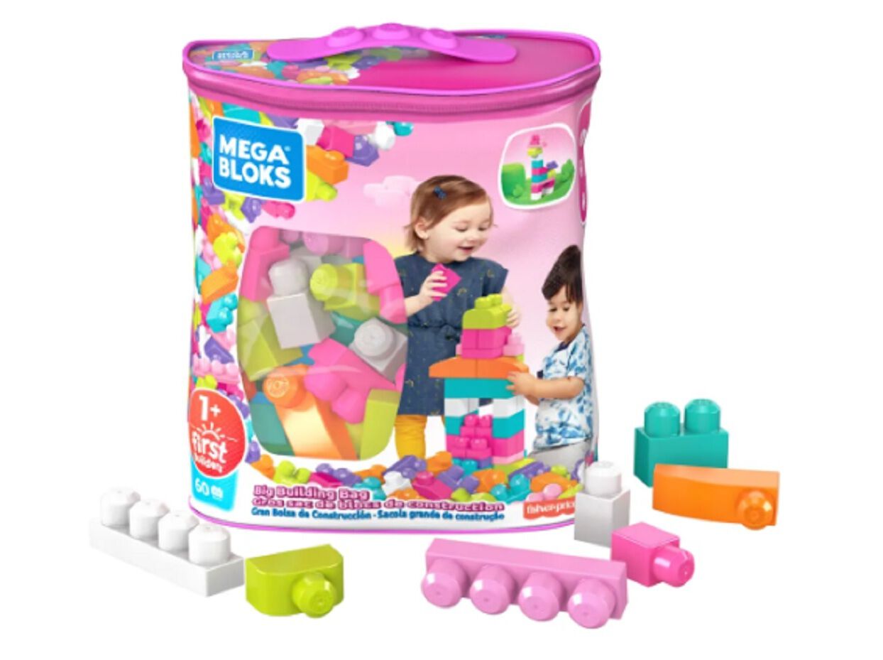 BOLSA MEGA BLOKS ROSA 60 PE&Ccedil;AS