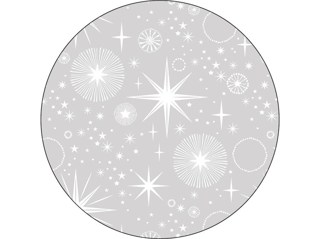 PRATO CART&Atilde;O ACTUEL PRATEADO STARS 23CM PACK 10 UNIDADES