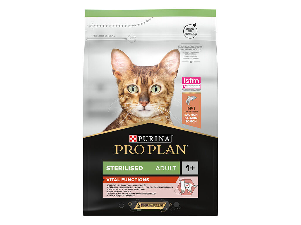 RA&Ccedil;&Atilde;O PARA GATO PRO PLAN ESTERILIZ SALM&Atilde;O OPTISENSES 3KG
