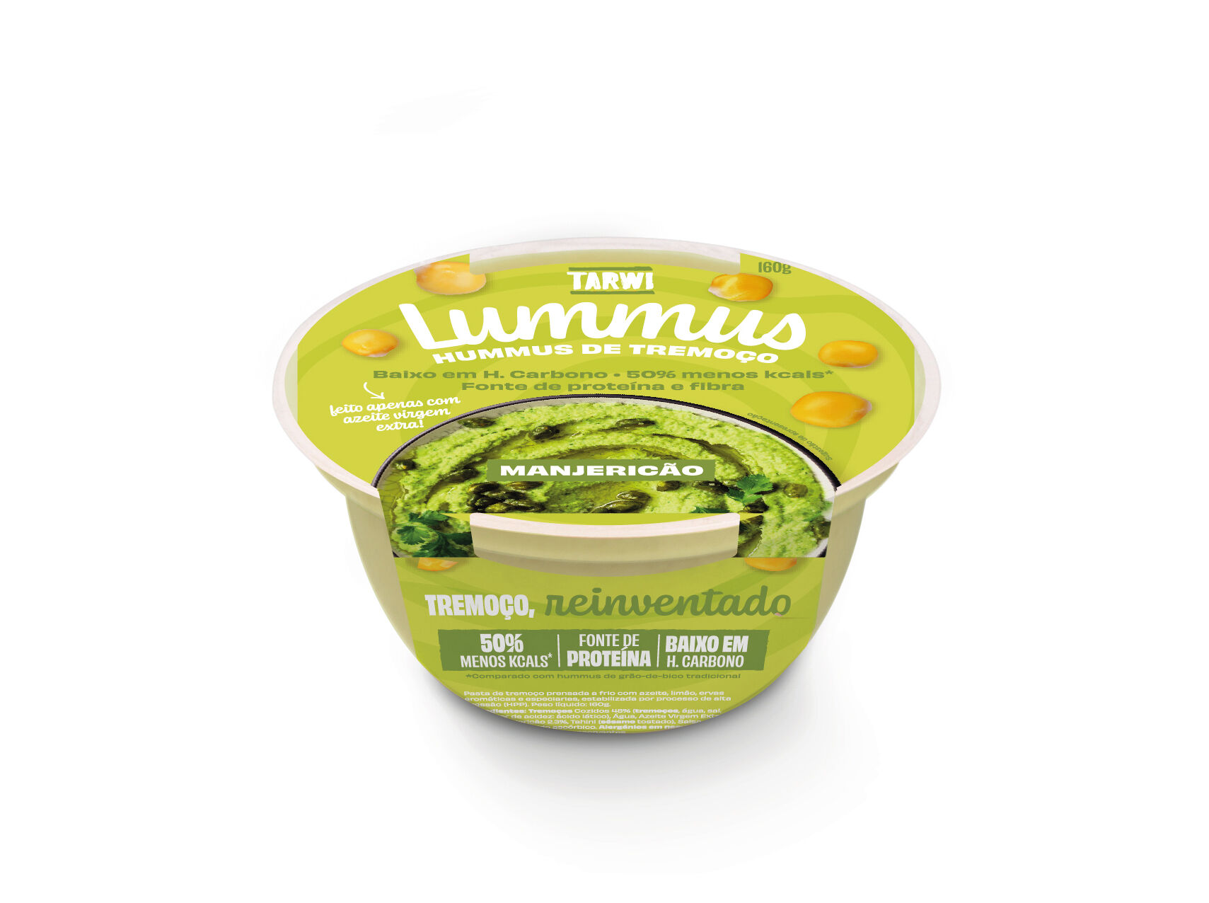 HUMMUS DE TREMO&Atilde;O TARWI MANJERIC&Atilde;O 160G