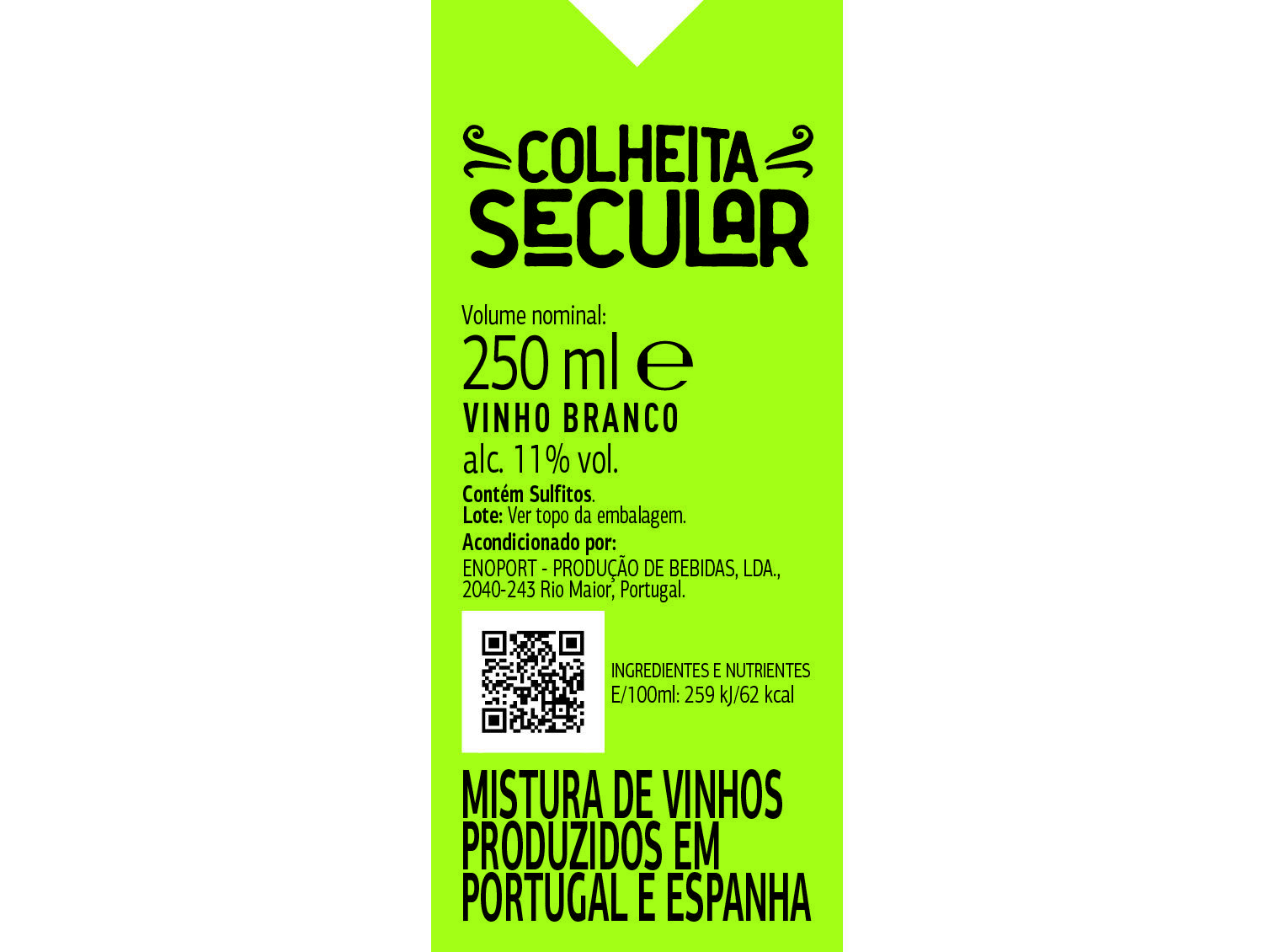 VINHO BRANCO COLHEITA SECULAR 0.25L image number 1