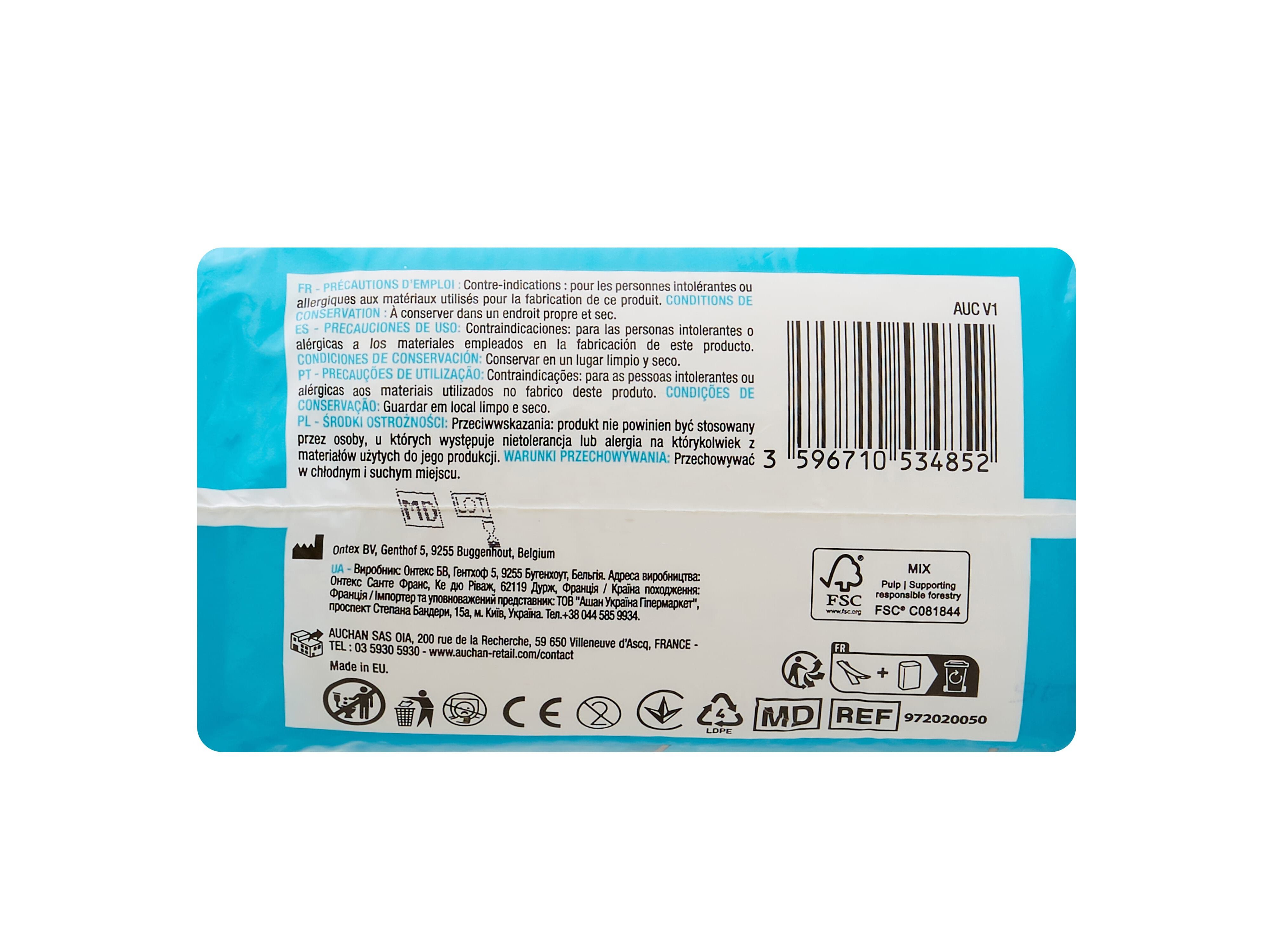 PENSOS INCONTIN&Ecirc;NCIA AUCHAN DIREITAS UNISSEXO 28UN image number 3