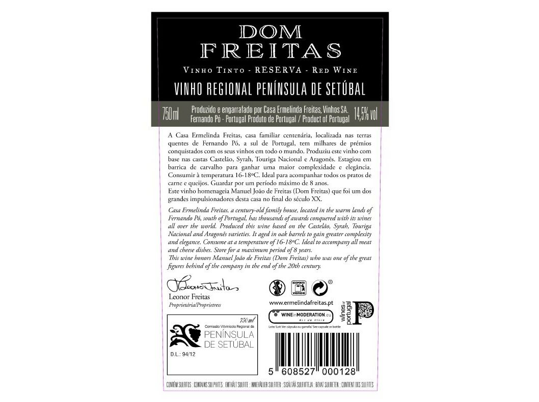CONJUNTO DOM FREITAS RESERVA TINTO 2X0.75L image number 1