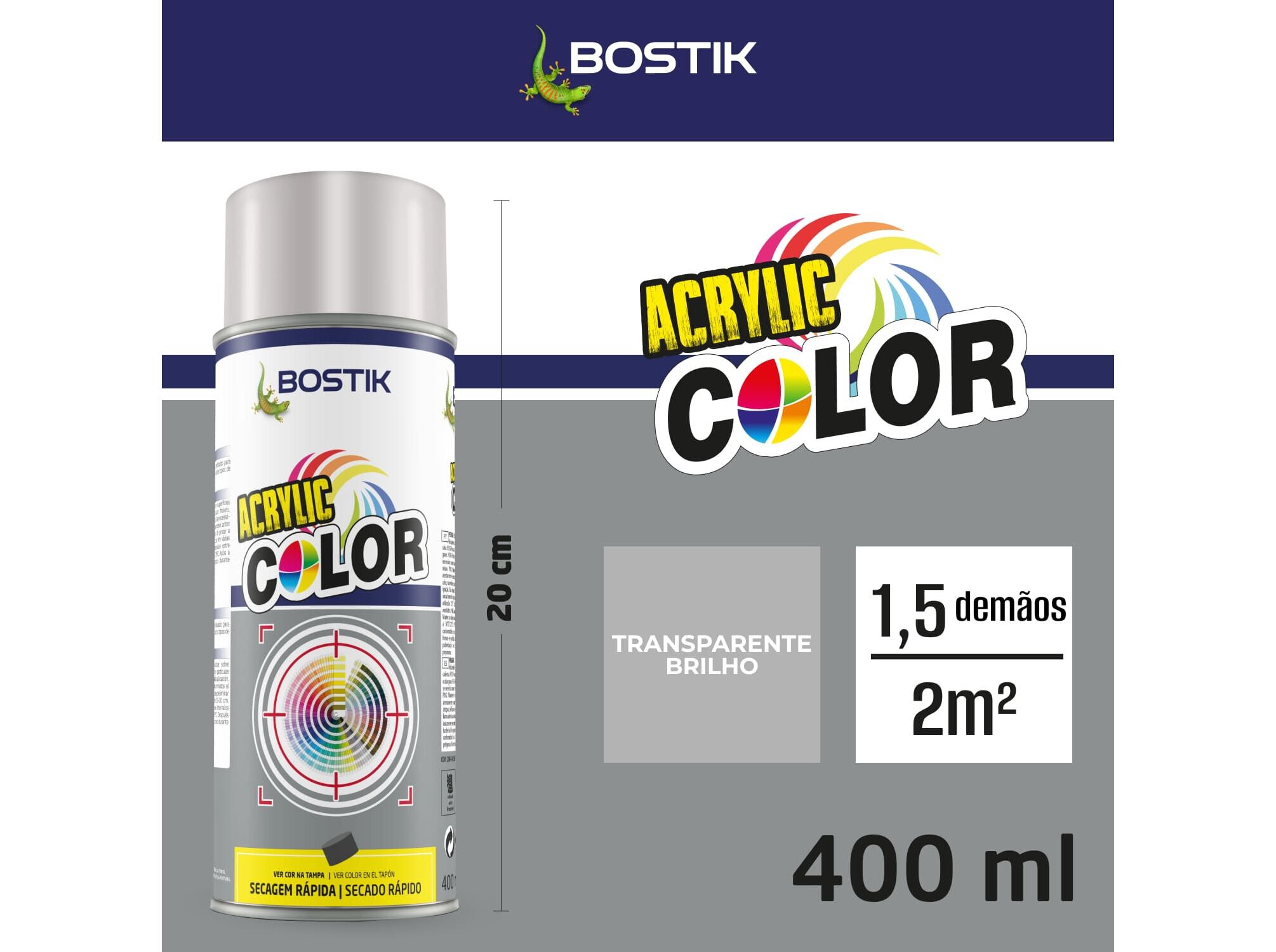 SPRAY ACRYLIC BOSTIK TRANSPARENTE BRILHO 400ML image number 2