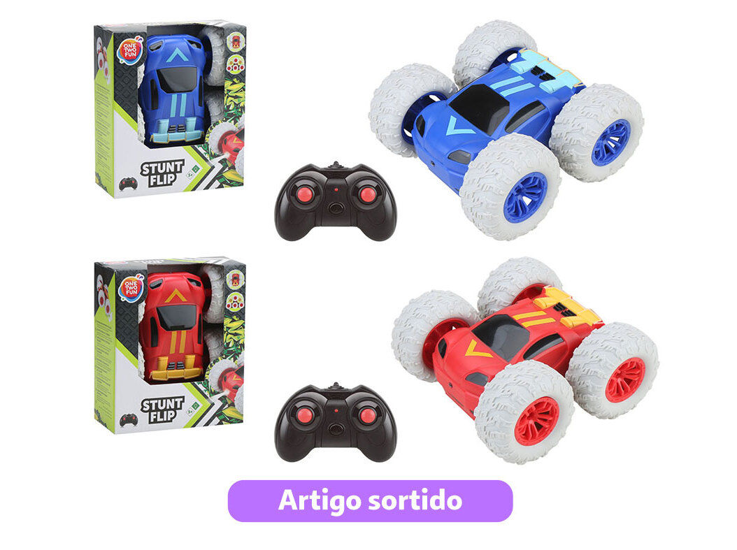 VEICULO R/C ONE TWO FUN 2.4G STUNT FLIP CORES SORTIDAS