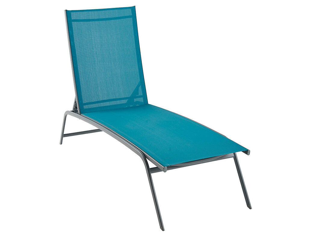 ESPREGUI&Ccedil;ADEIRA MULTI POSI&Ccedil;&Otilde;ES GARDENSTAR AZUL TEXTILENE 176/157X54CM