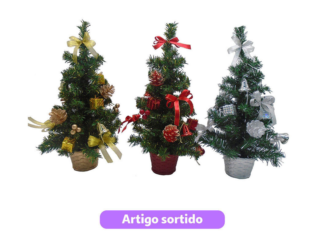 &Aacute;RVORE DE NATAL DECORADA ACTUEL 45CM CORES SORTIDAS image number 0