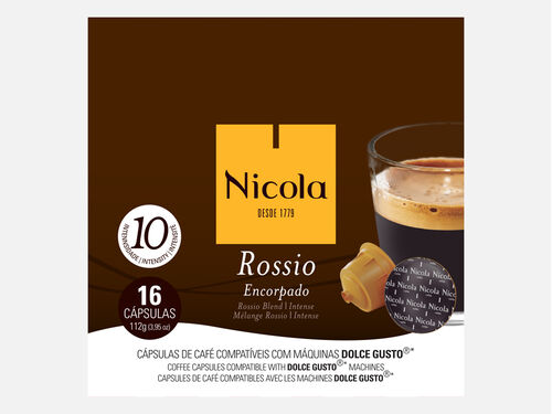 CÁPSULAS NICOLA COMPATÍVEL DOLCE GUSTO CAFÉ ROSSIO INTENSIDADE 10 16UN image number 0