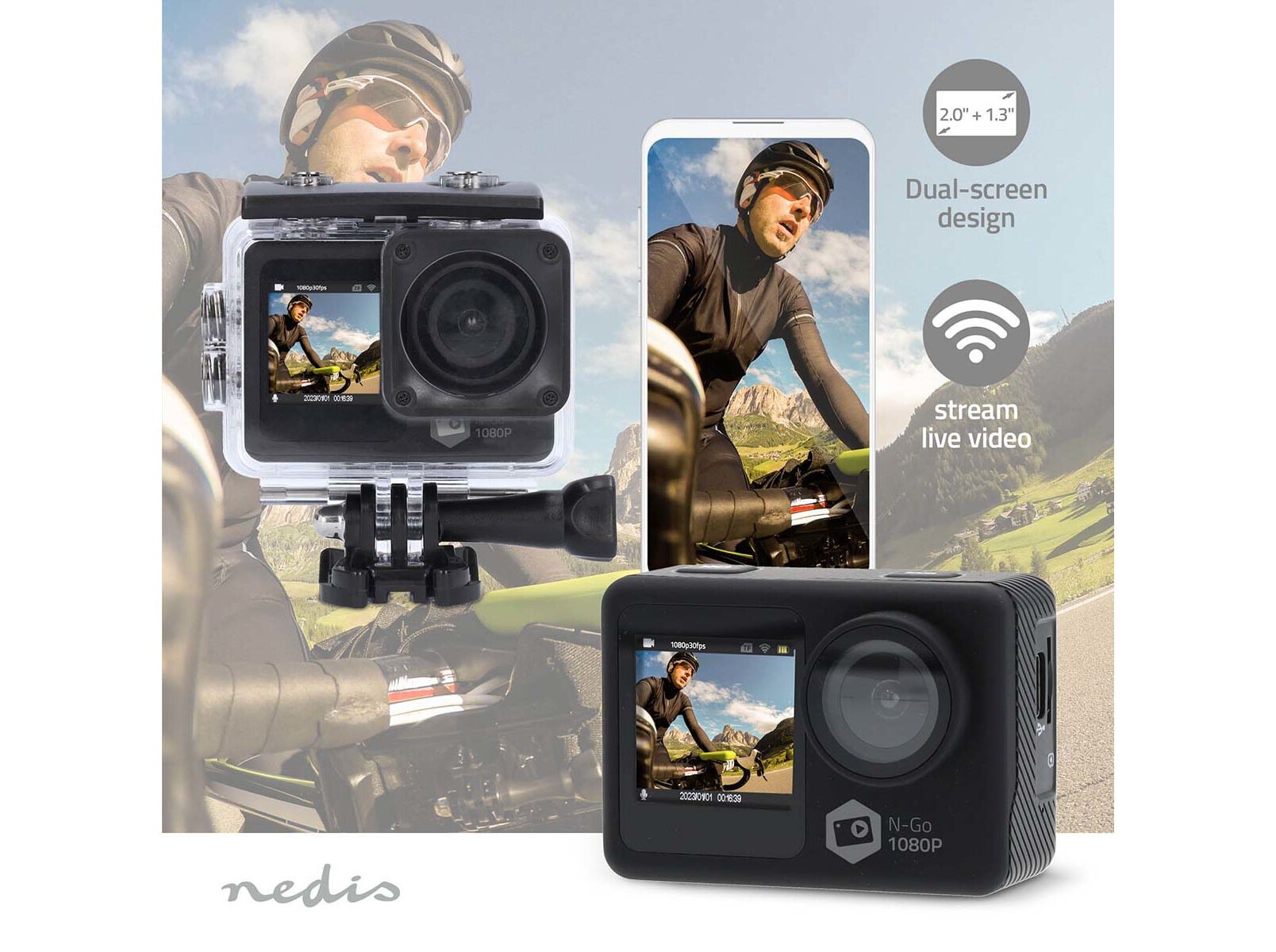 ACTION CAM NEDIS ACAM31BK image number 6