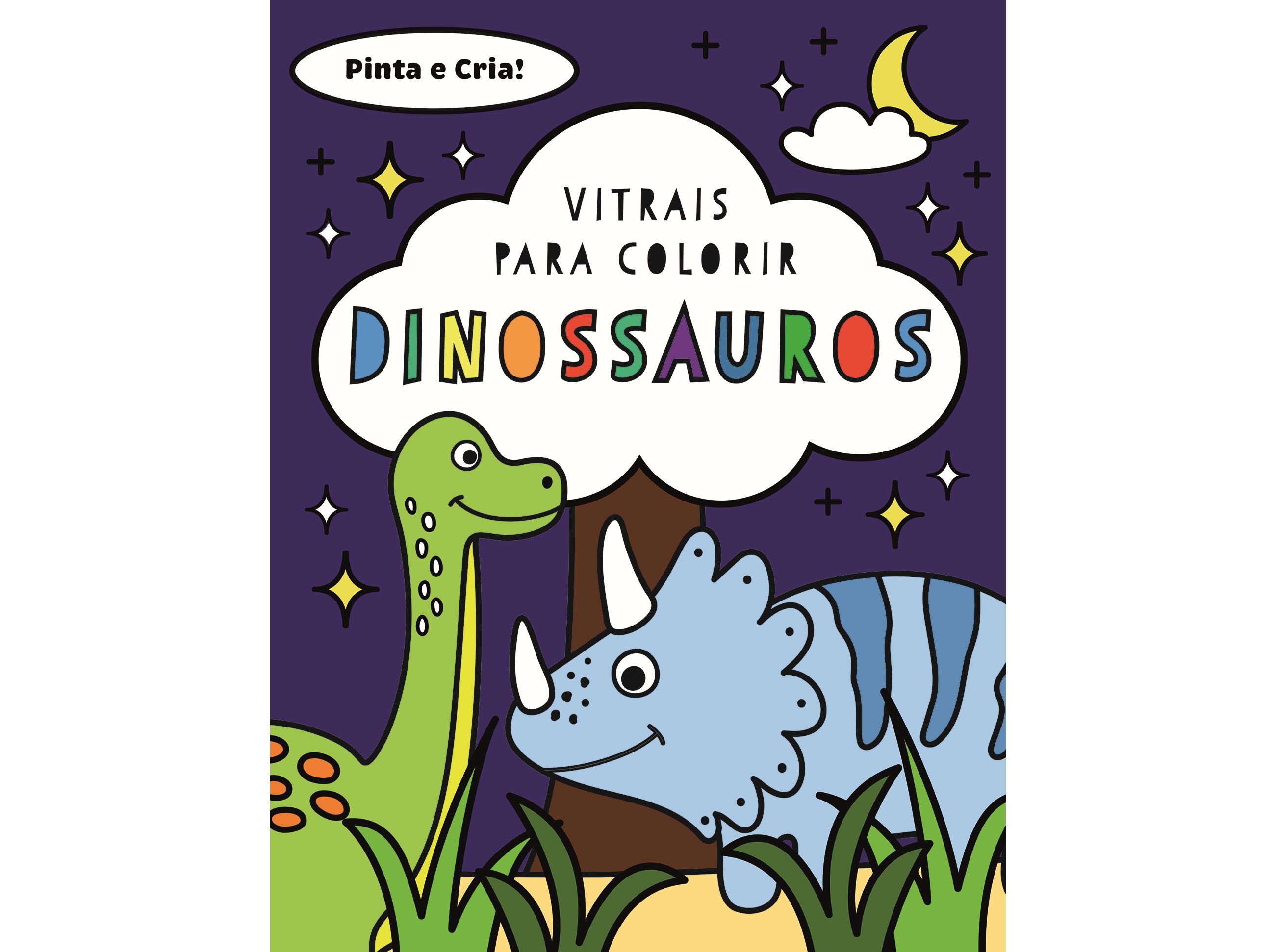 LIVRO VITRAIS PARA COLORIR DINOSSAUROS image number 0
