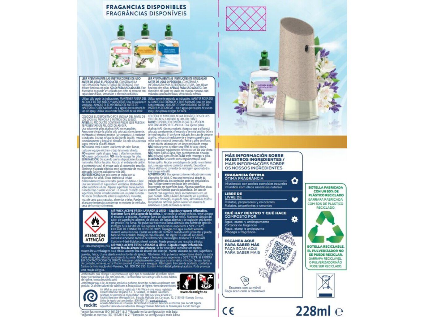 AMBIENTADOR AIR WICK ACTIVE FRESH LAVANDA 224ML image number 1