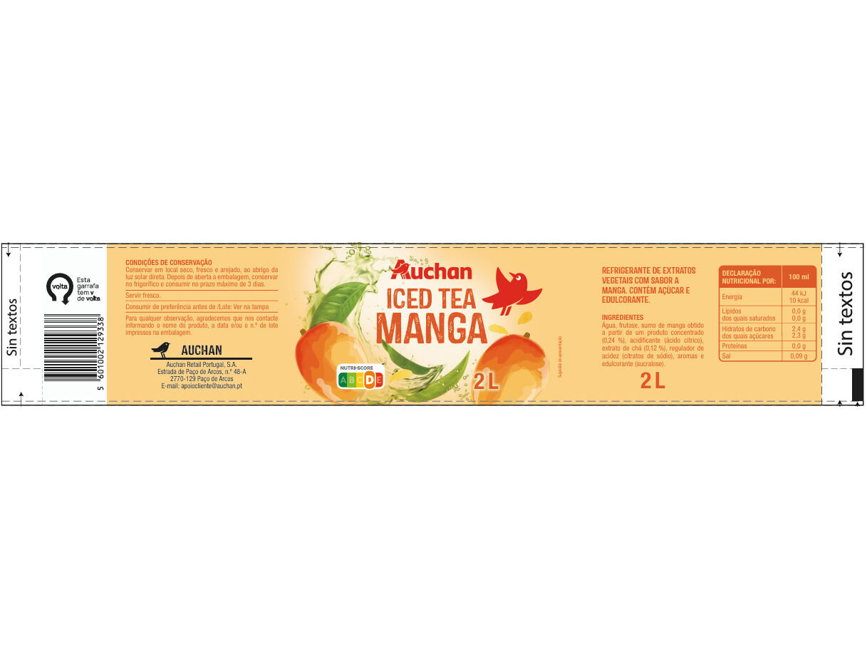 ICED TEA AUCHAN MANGA 2L image number 0