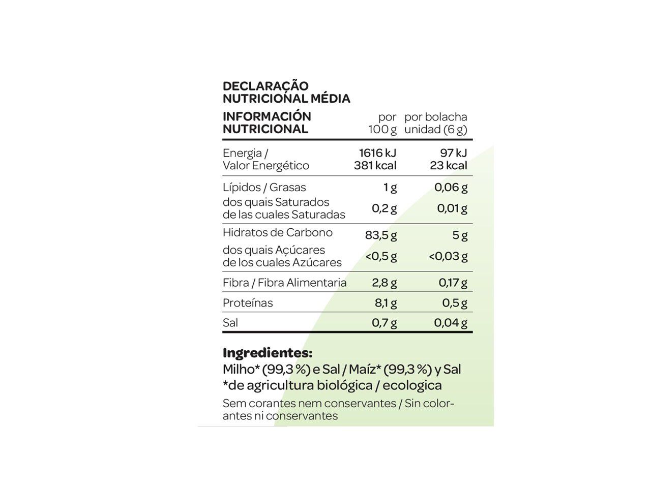 GALETES SALUTEM MILHO COM SAL BIO 130G image number 1