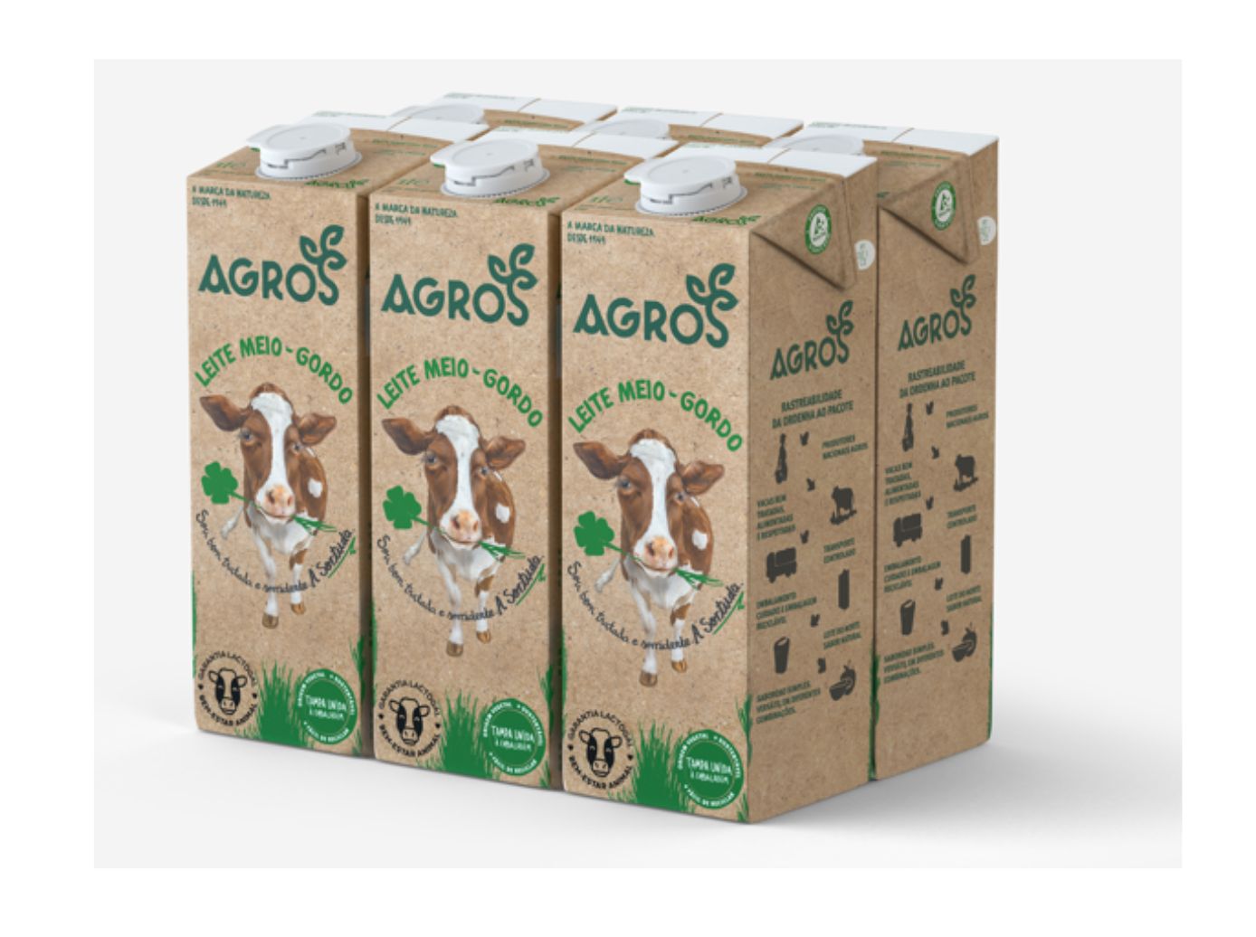 LEITE UHT AGROS MEIO GORDO 6X1L image number 1