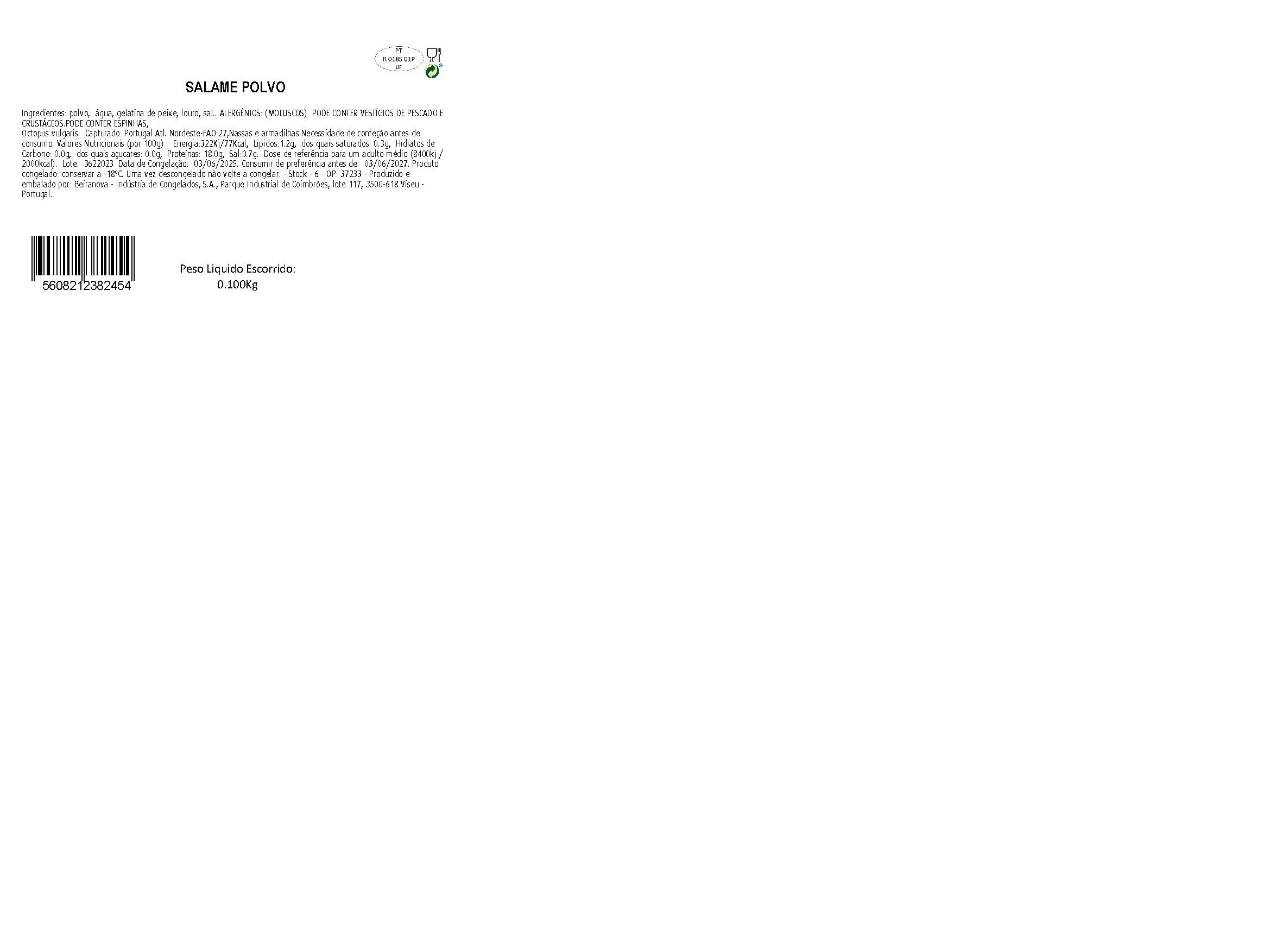 SALAME DE POLVO BEIRANOVA 100G image number 2