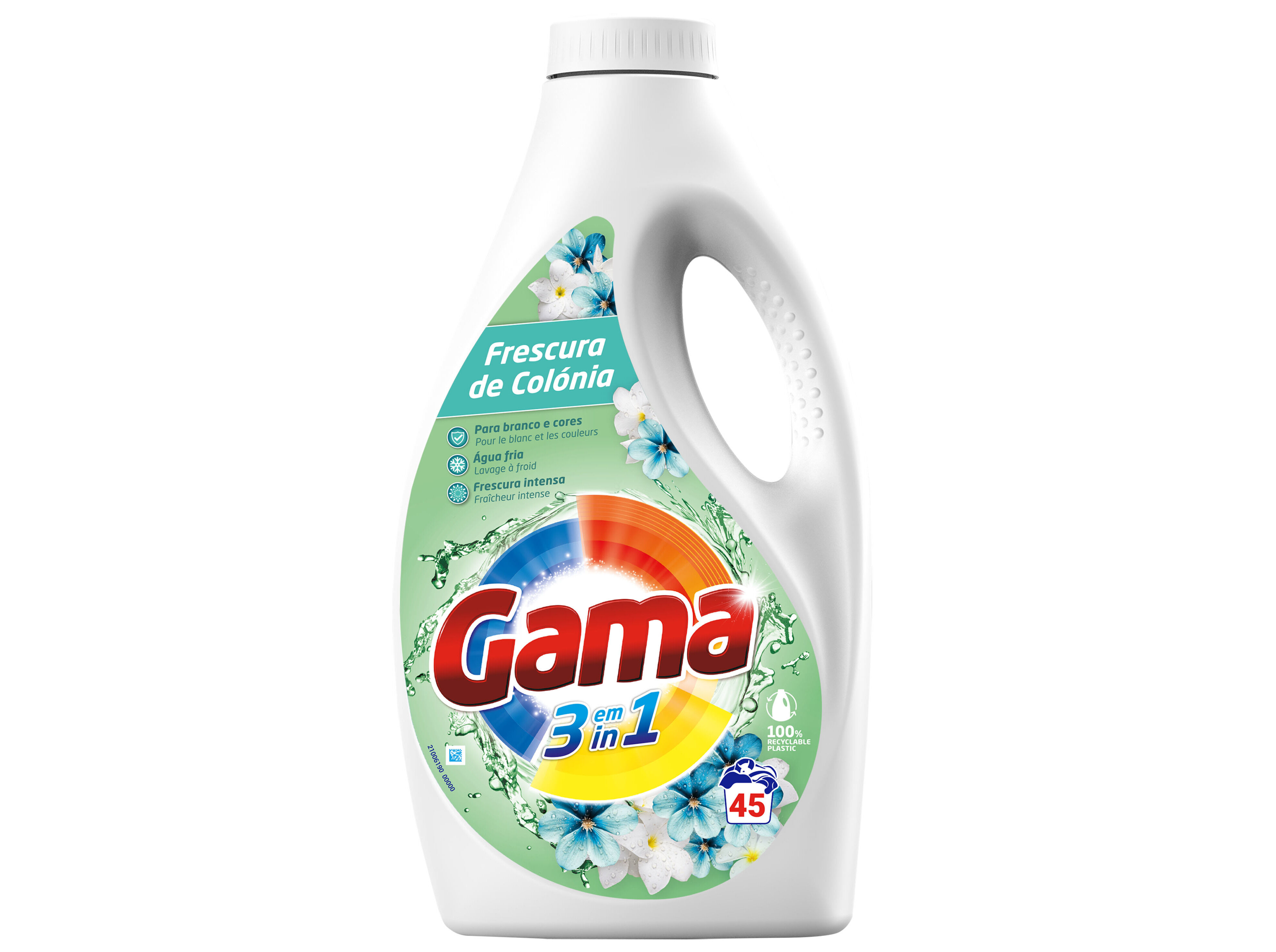 detergente roupa máquina líquido gama frescura colonia 45doses