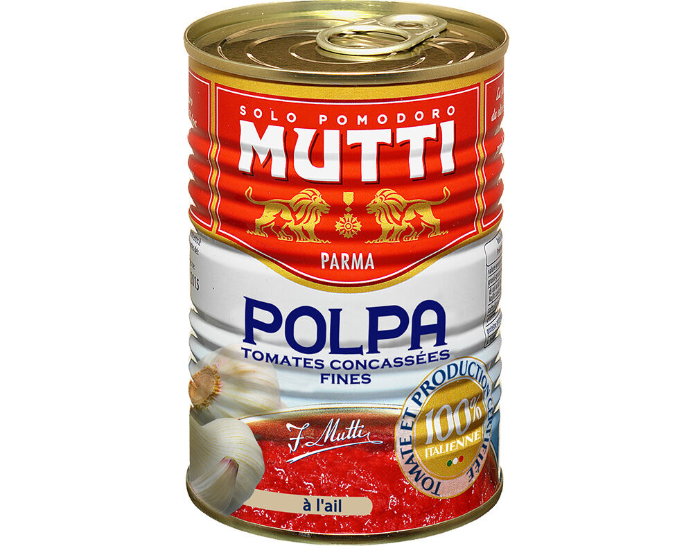 TOMATE TRITURADO MUTTI C/ ALHO 400G image number 0