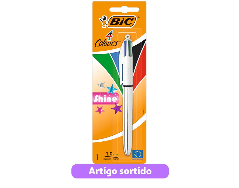 ESFEROGR&Aacute;FICA BIC SHINE 4 CORES CORES SORTIDAS