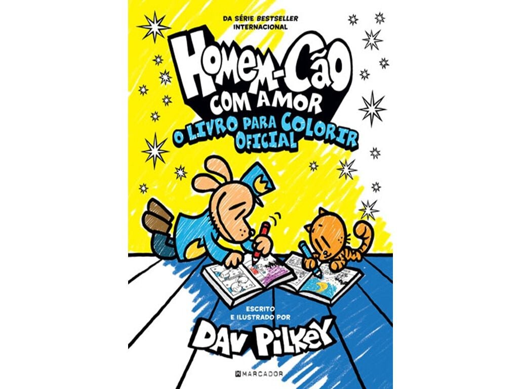 LIVRO HOMEM-C&Atilde;O COM AMOR: P/ COLORIR DE DAV PILKEY image number 0