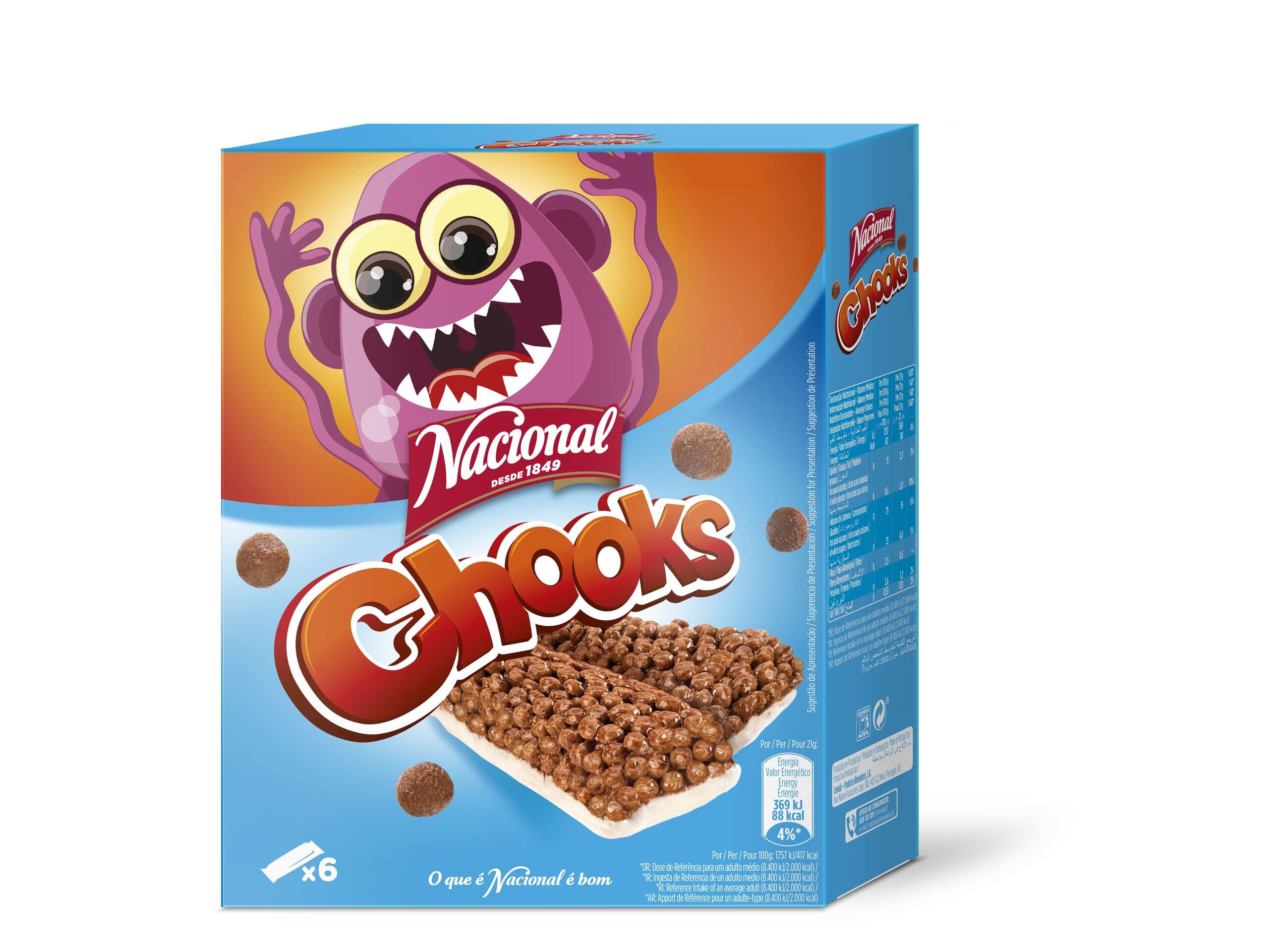 BARRAS DE CEREAIS NACIONAL CHOOKS 120G image number 0