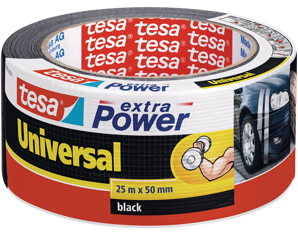 FITA ADESIVA TESA EXTRA POWER UNIVERSAL PRETO 1 UNIDADE 25MX50MM