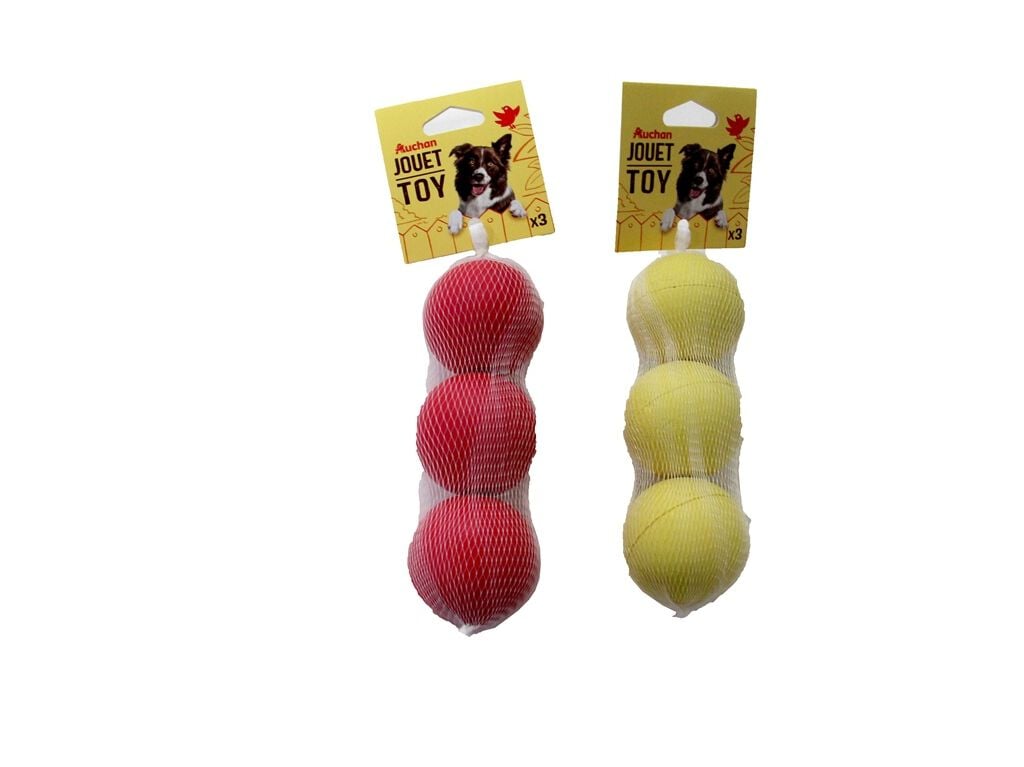 BOLA BORRACHA AUCHAN 3 UNIDADES 6CM CORES SORTIDAS image number 1