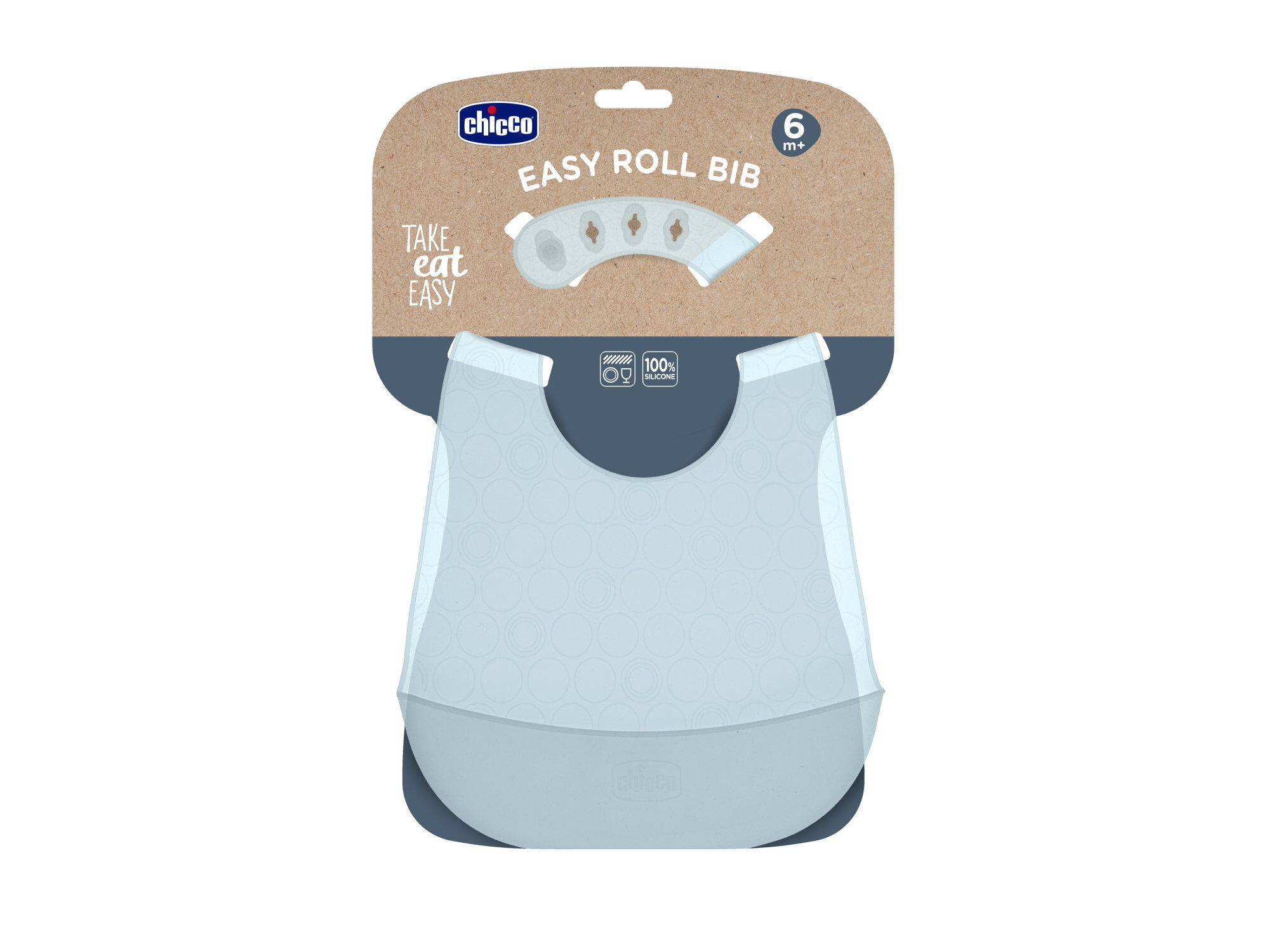 BABETE CHICCO SILICONE 6M+ AZUL